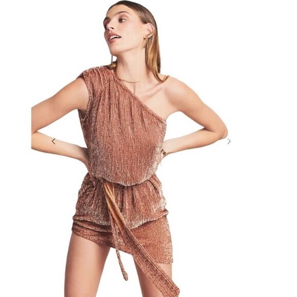 retrofete Ella Dress Bronze Brown Gold Sequin nwt - Picture 1 of 4
